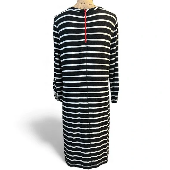 Talbots Black and Gray Heather Knitwear Knee Length Dress. Size medium EC - Picture 5 of 7